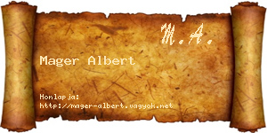 Mager Albert névjegykártya